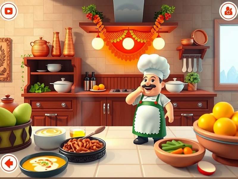 Goa Pass Cooking Chef gameplay screenshot showing Indian kitchen